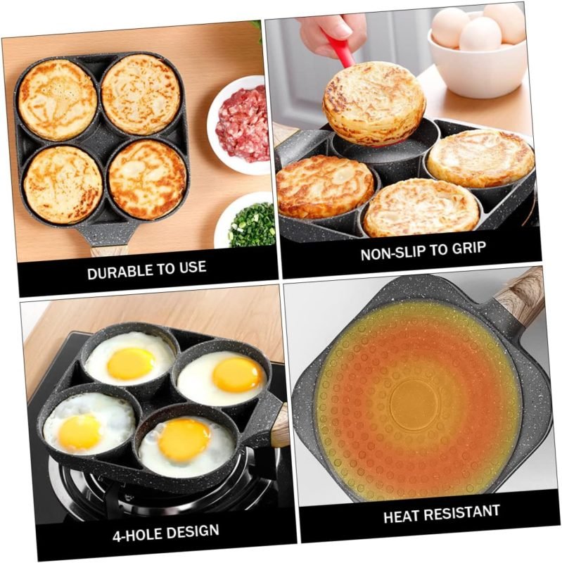 non-stick four-hole pan for omelette eggs and pancakes