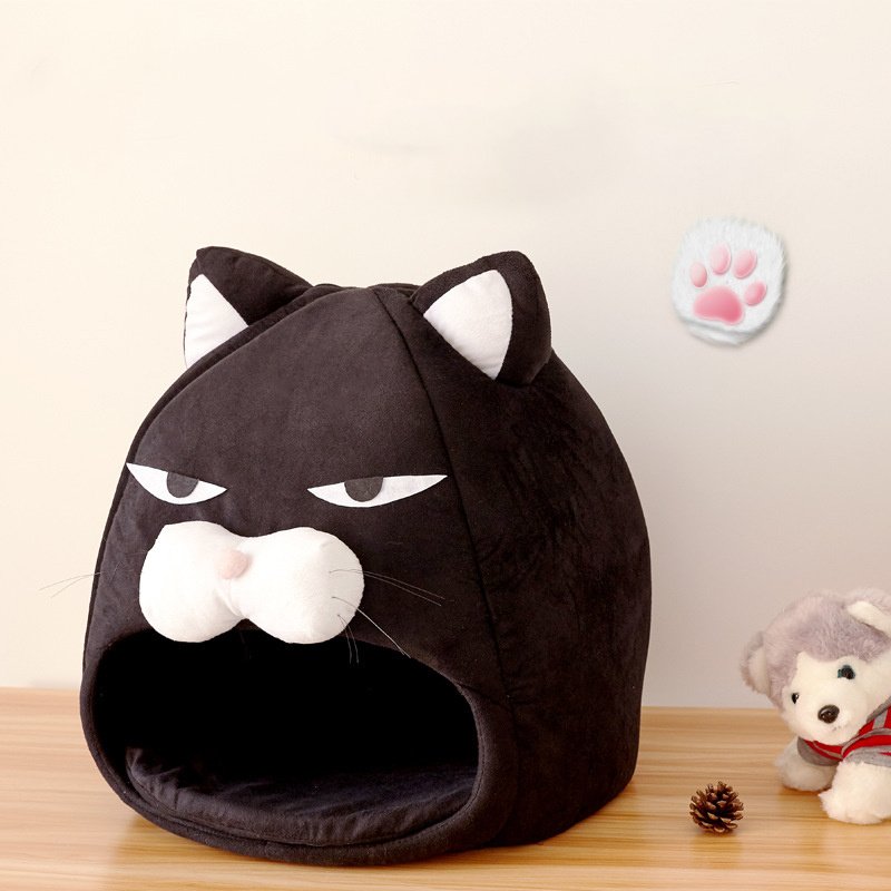 lazy cat shaped soft pet bed round bed nest cats small dogs