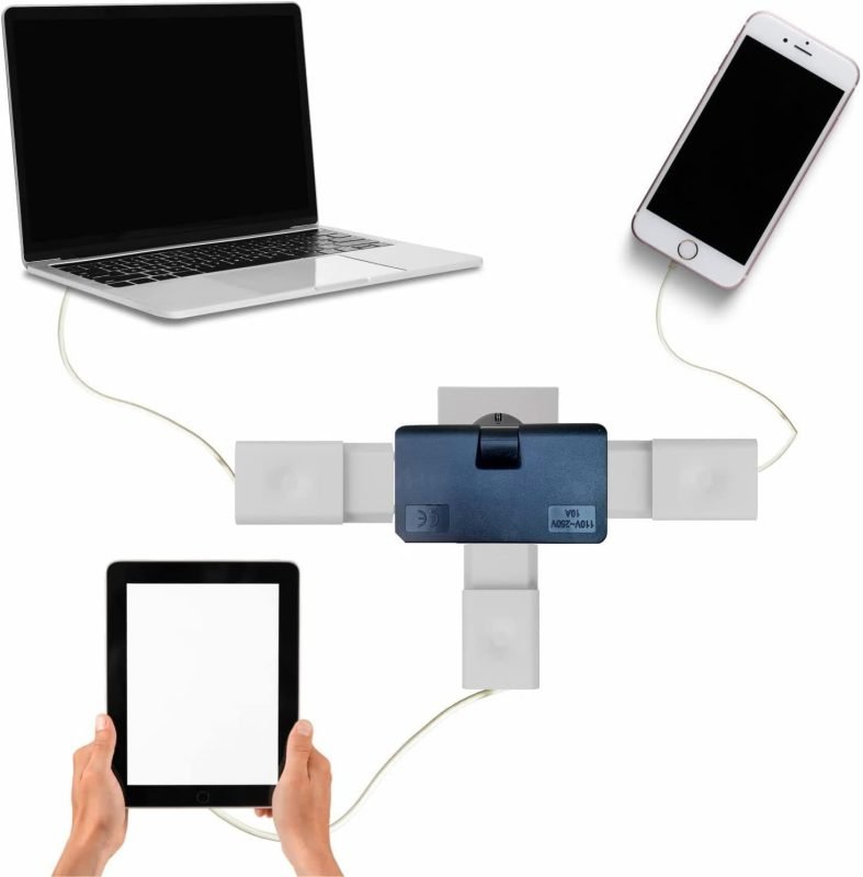 ultra thin wall outlet extender 3 outlet adapter with 180 degree rotation compact safe