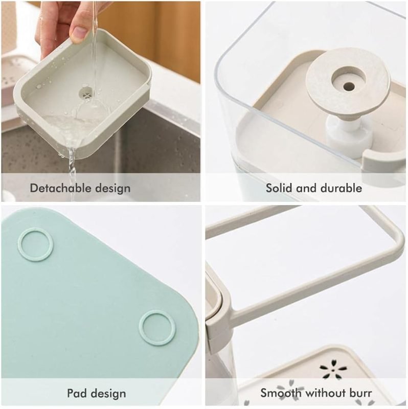 kitchen soap dispenser pump sink sponge caddy towel drain rack dish towel cleaning holder