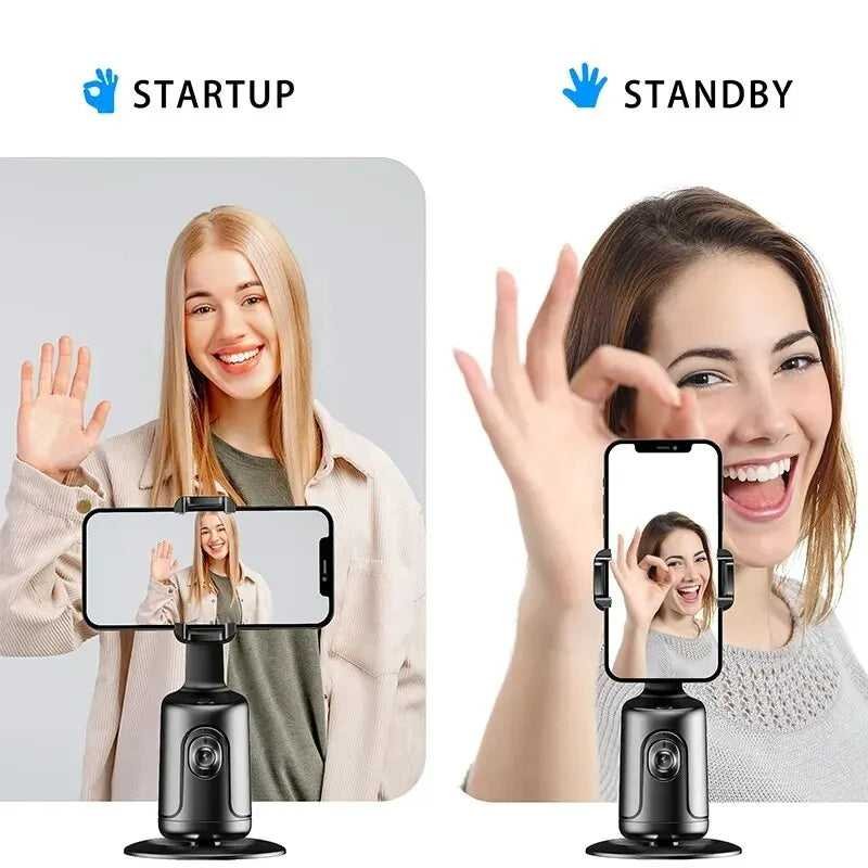 mini ai-powered 360 smart tracking phone holder stabilizer
