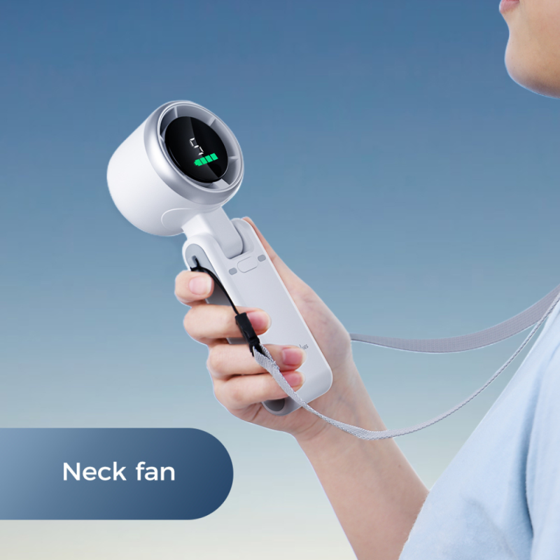 v705 turbo portable neck desktop cooling fan compact design 5-speed 3600mah