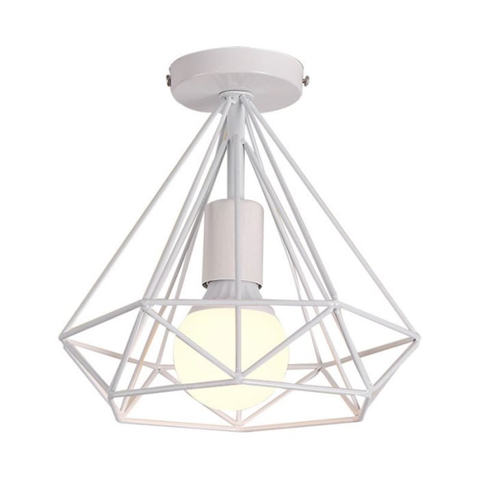 industrial ceiling light lamp vintage lighting iron cage design retro style