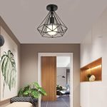 industrial ceiling light lamp vintage lighting iron cage design retro style