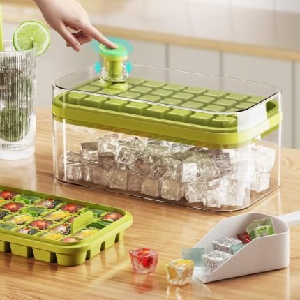 one button press ice mold box ice cube maker with storage box lid kitchen accessories