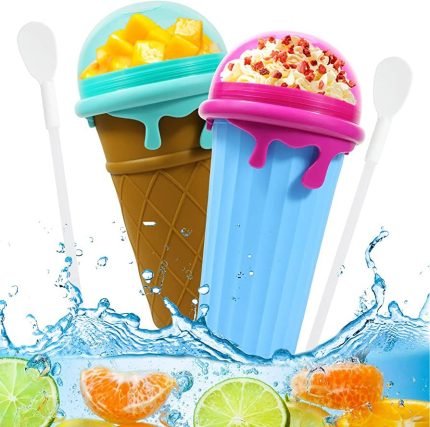 slushy maker beker squeeze cup for smoothies ice cream and milkshake squeeze cooling