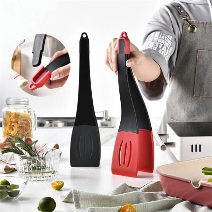 frying spatula clip silicone food shovel slotted turners kitchen tools