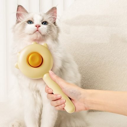 grooming brush pet cat dog soft self cleaning comb long short hair