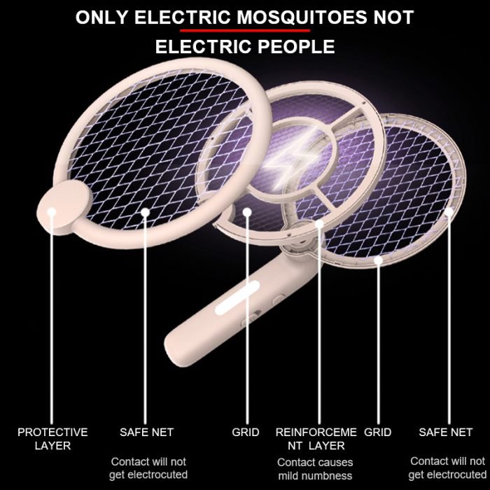 foldable electric mosquito swatter cordless battery power electric insects zappers fly killer