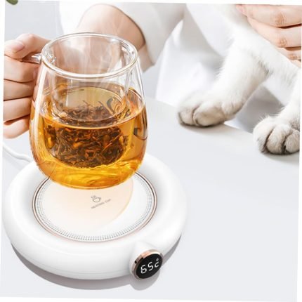 electric desk cup warmer with led touch screen display auto shut off