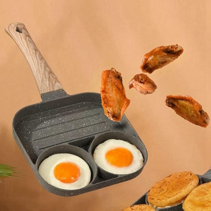 non-stick four-hole pan for omelette eggs and pancakes