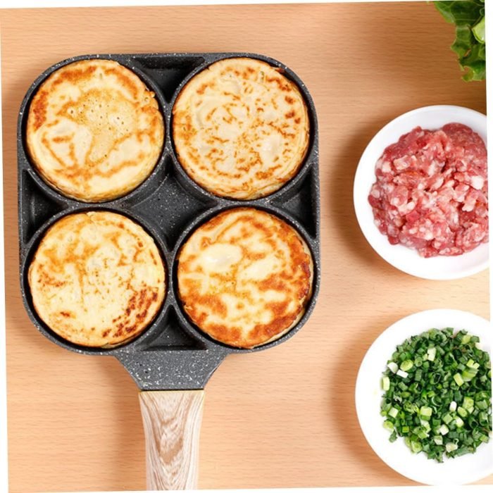 non-stick four-hole pan for omelette eggs and pancakes