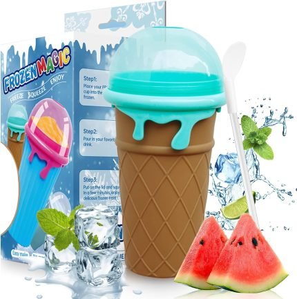 slushy maker beker squeeze cup for smoothies ice cream and milkshake squeeze cooling