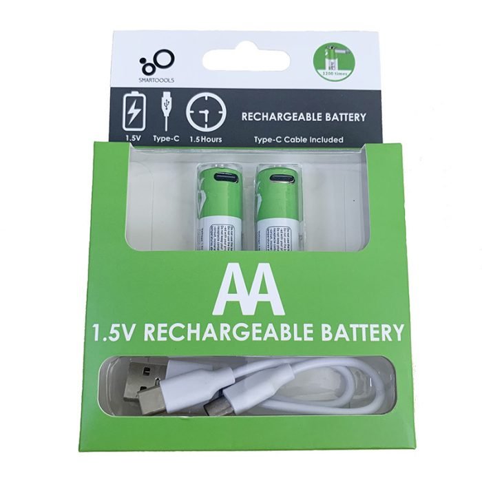 high capacity 2600mwh aa rechargeable batteries fast usb type-c charging 1200 cycles