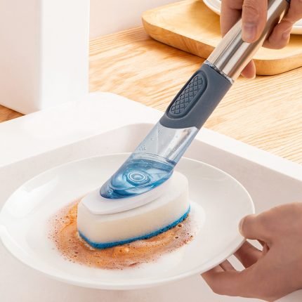 ultifunctional dish brush household kitchen sponge long handle cleaning brush