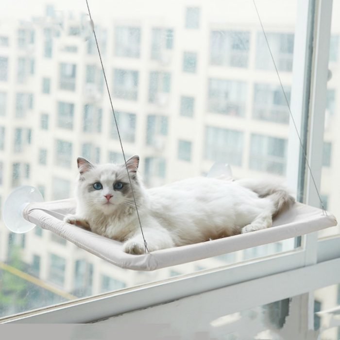 hanging pet cat hammock bed sturdy steel wire & breathable oxford fabric