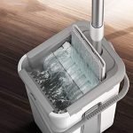 self cleaning hand-free flat mop and bucket wet and dry system