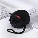 portable bluetooth speaker with built-in earbuds case wireless tf card