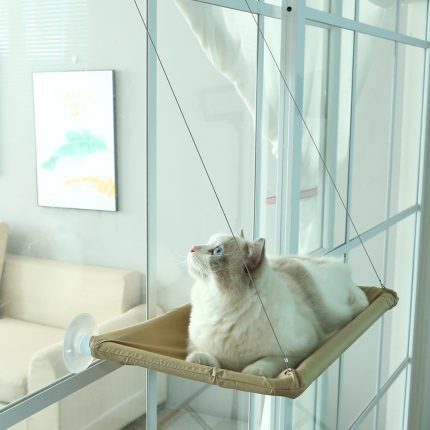 hanging pet cat hammock bed sturdy steel wire & breathable oxford fabric