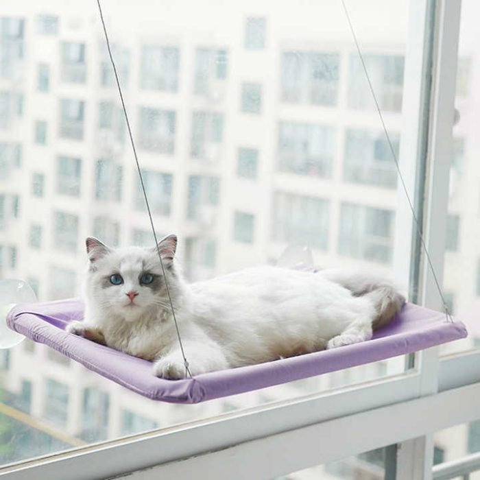 hanging pet cat hammock bed sturdy steel wire & breathable oxford fabric