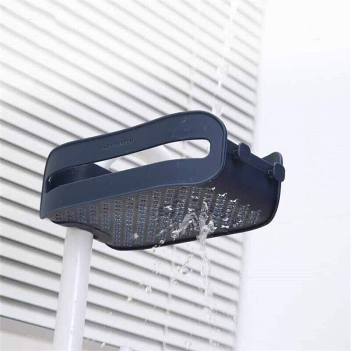 adjustable 2-in-1 sink organizer sponge holder kitchen bathroom faucets