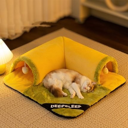 plush indoor tunnel pets cats mat toy washable interactive