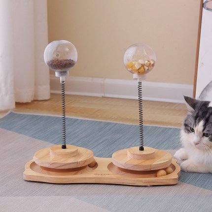 interactive pet treats dispenser toy catnip feeder cat small dogs