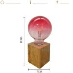 lovely atmosphere led night light lamp cute wooden base home decor