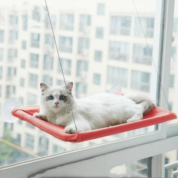 hanging pet cat hammock bed sturdy steel wire & breathable oxford fabric