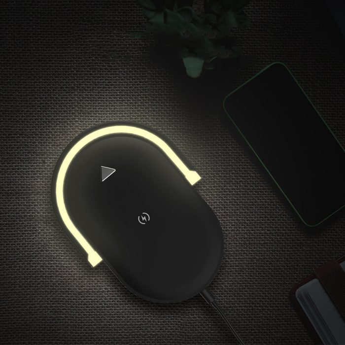 led night light lamp wireless charger station phone stand fast charging