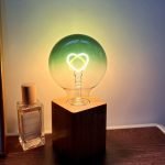 lovely atmosphere led night light lamp cute wooden base home decor