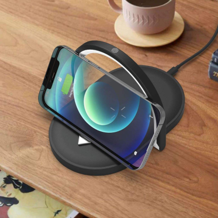 led night light lamp wireless charger station phone stand fast charging