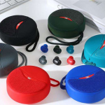 portable bluetooth speaker with built-in earbuds case wireless tf card