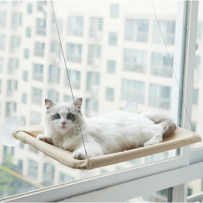 hanging pet cat hammock bed sturdy steel wire & breathable oxford fabric