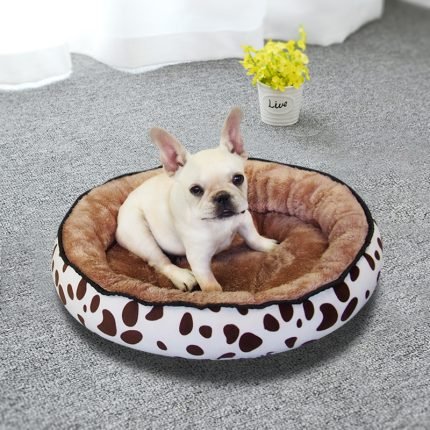 soft nest pet bed for dogs and cats cozy round bed for comfort and security with removable mat