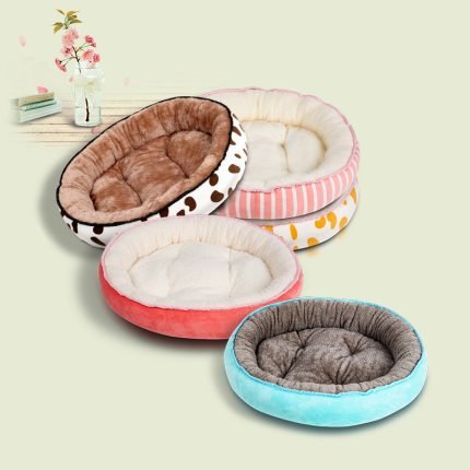 soft nest pet bed for dogs and cats cozy round bed for comfort and security with removable mat