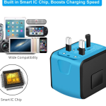 universal international travel adapter 5 in 1 power plug with usb-c usb-a ports covers 200 countries