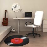 vinyl record printing rug non-slip 3d music themed carpet