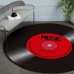 vinyl record printing rug non-slip 3d music themed carpet