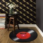 vinyl record printing rug non-slip 3d music themed carpet