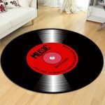 vinyl record printing rug non-slip 3d music themed carpet