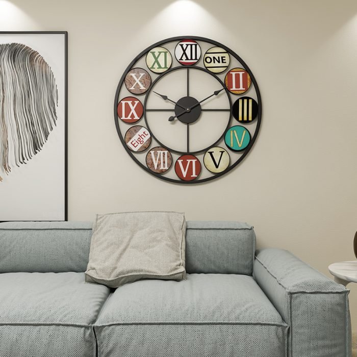 wrought iron metal silent wall clock european style retro living room home decor