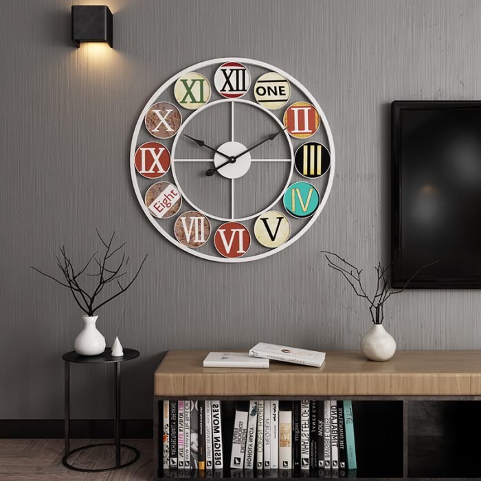 wrought iron metal silent wall clock european style retro living room home decor