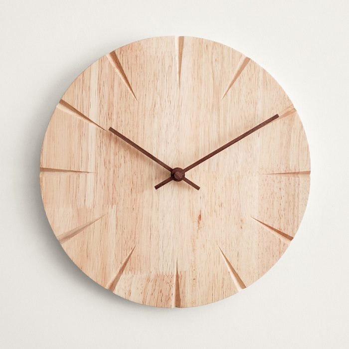 silent modern solid wooden wall clock home decor living room