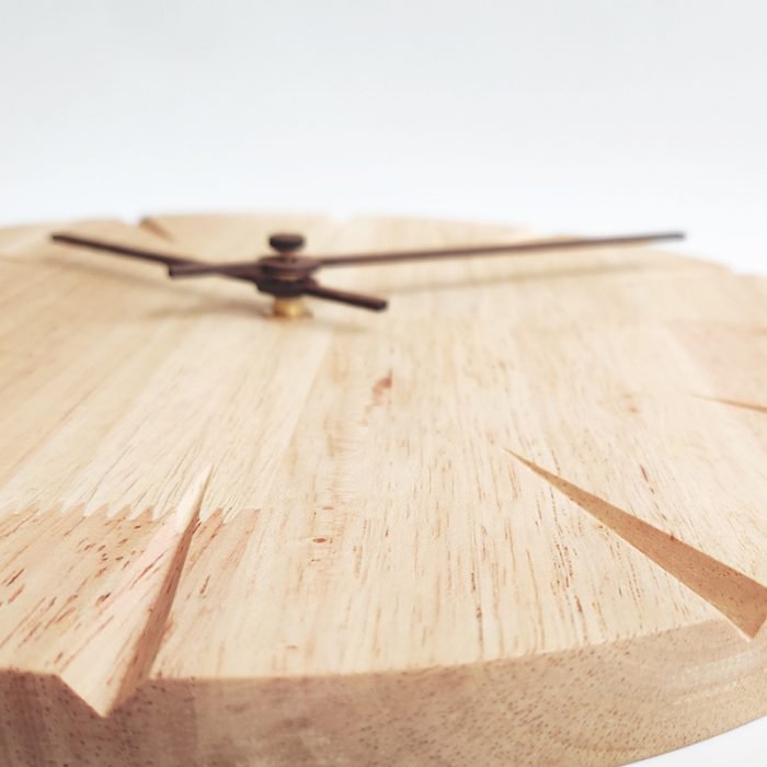 silent modern solid wooden wall clock home decor living room