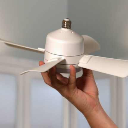 bell howell ceiling socket fan led light integrated remote control adjustable