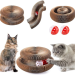 magic organ cat scratching pad foldable eco-friendly with built-in toy balls pets toy