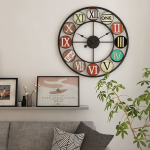 wrought iron metal silent wall clock european style retro living room home decor