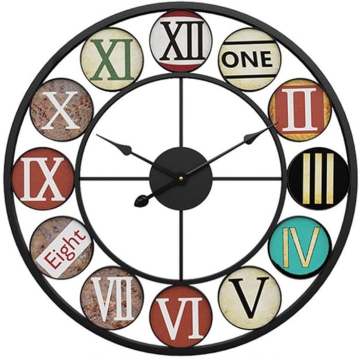 wrought iron metal silent wall clock european style retro living room home decor