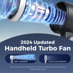 v705 turbo portable neck desktop cooling fan compact design 5-speed 3600mah